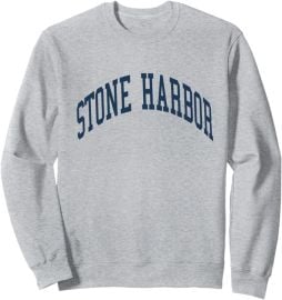 STONE HARBOR SWEATSHIRT - Vintage looking collage style Sweatshirt at Amazon